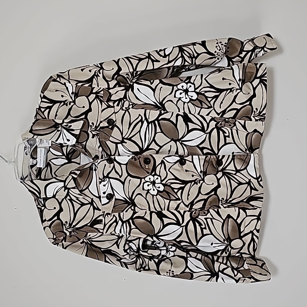 Alfred Dunner Cotton Spring Jacket Sequin Detail Sz 12P